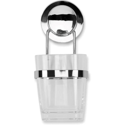 Croydex Tumbler & Holder, Silver Rust Free Stick 'N' Lock - QM291841