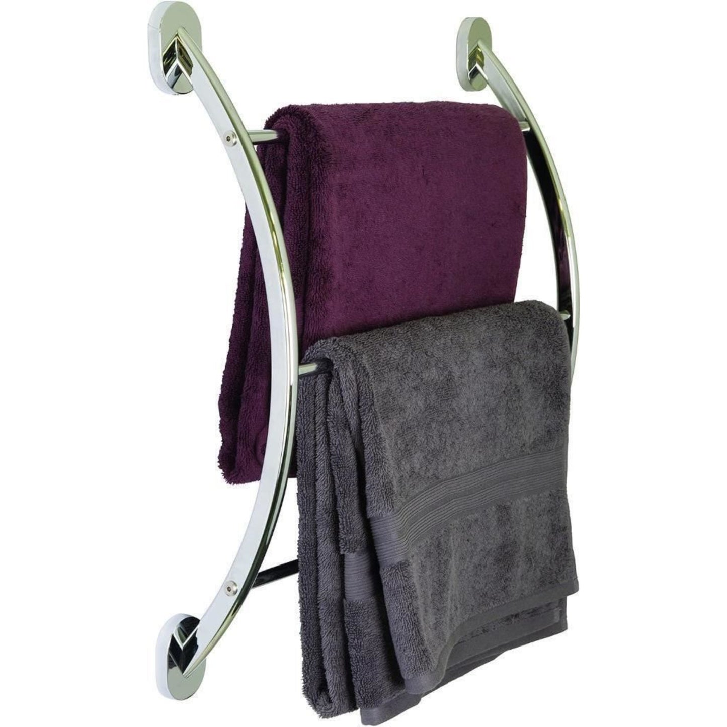 Croydex Curved Towel Rack Britannia Flexi-Fix Chrome Plated 13.5 x 51 x 57.2 cm