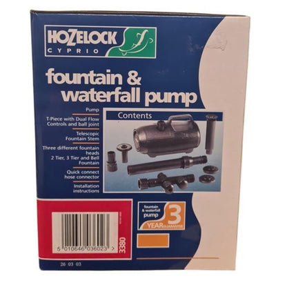 Hozelock 3000 LPH Cascade Fountain Waterfall and Fountain Pump 3380