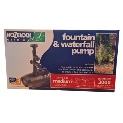 Hozelock 3000 LPH Cascade Fountain Waterfall and Fountain Pump 3380