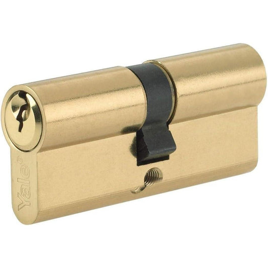 Yale Euro Double Cylinder Standard Security 30:10:35 70mm Brass P-ED3030-PB