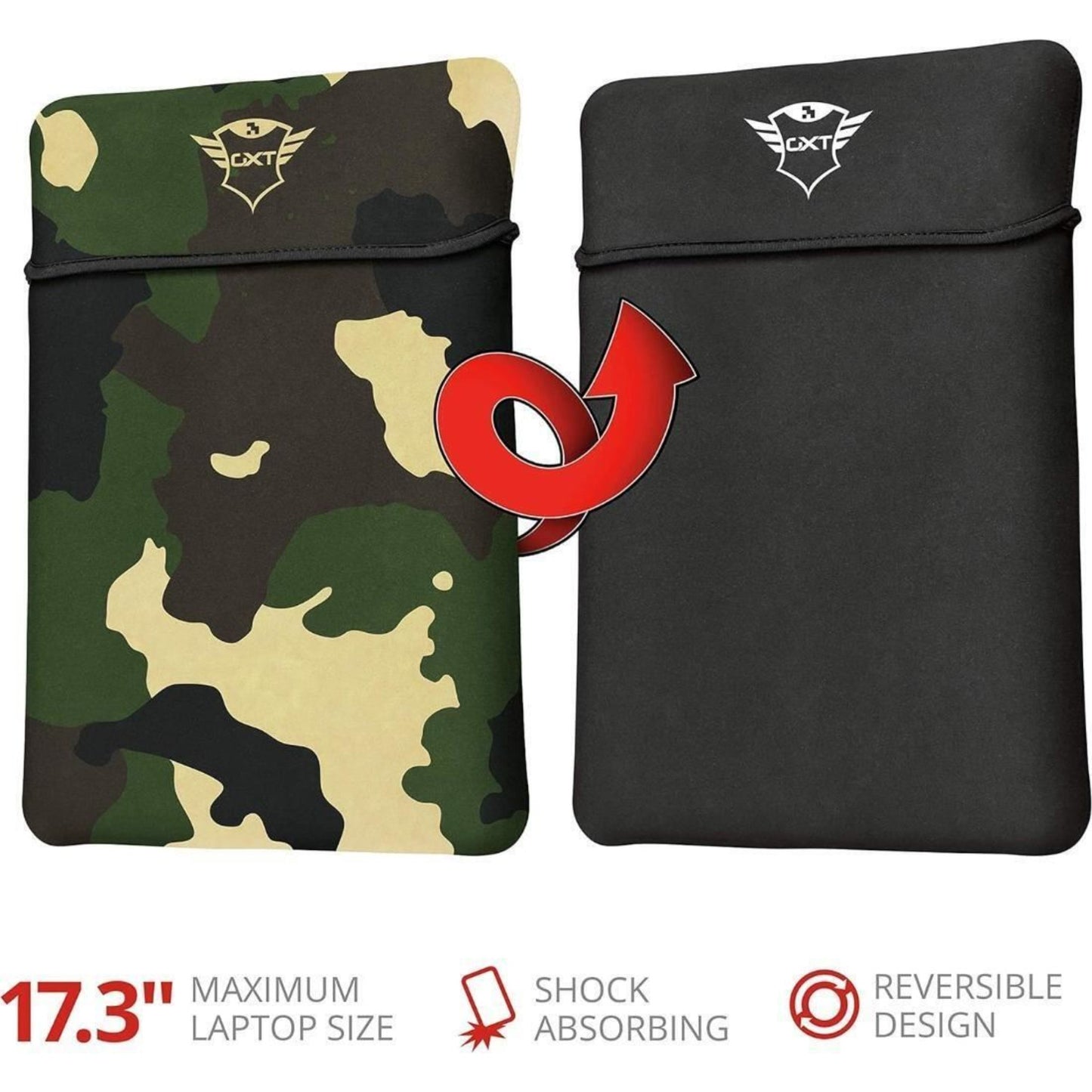 Trust Laptop Sleeve Lido 17.3 Inch Reversible Jungle Camo / Black GXT 1244C