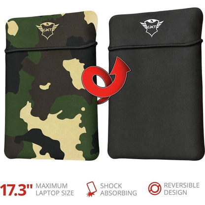 Trust Laptop Sleeve Lido 17.3 Inch Reversible Jungle Camo / Black GXT 1244C