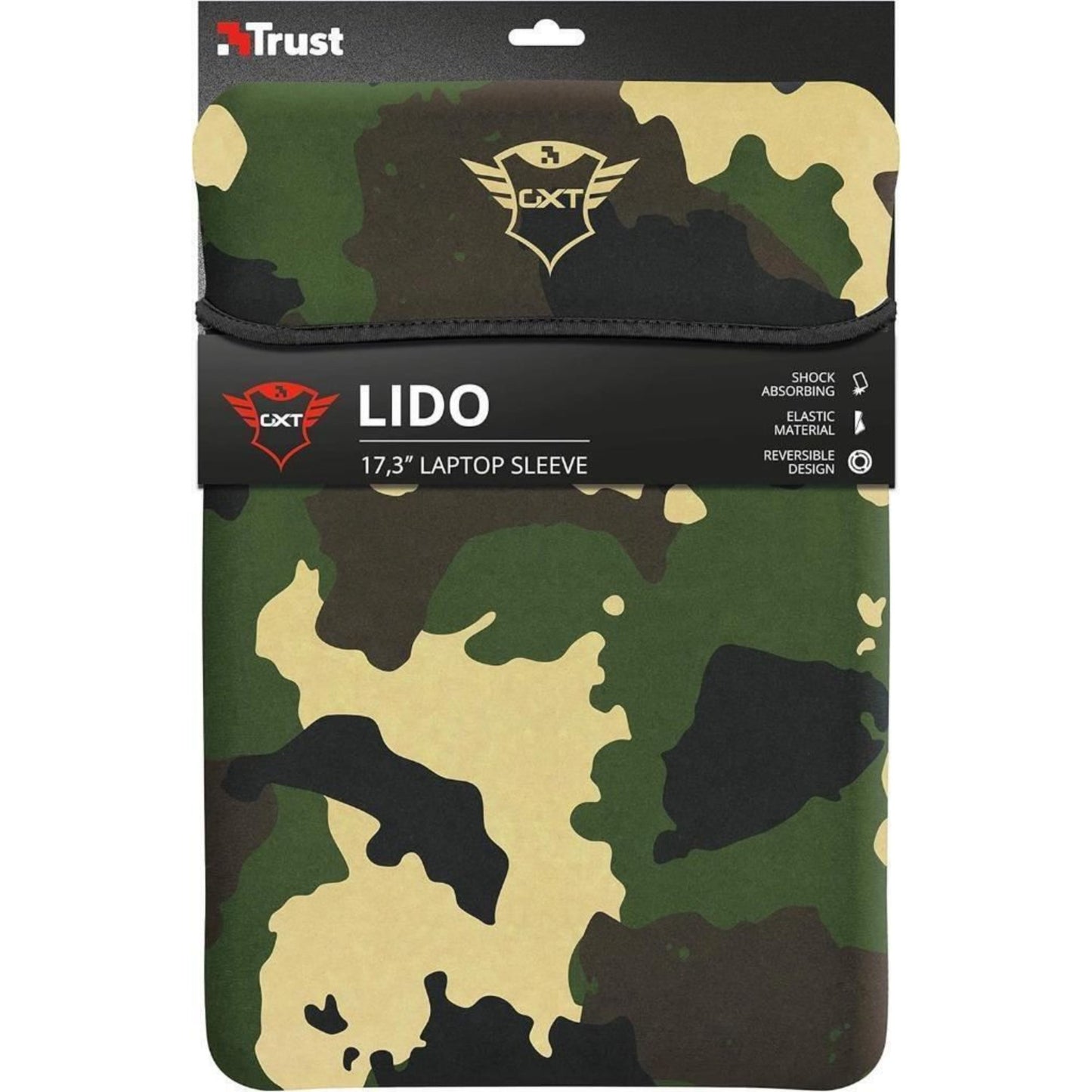 Trust Laptop Sleeve Lido 17.3 Inch Reversible Jungle Camo / Black GXT 1244C