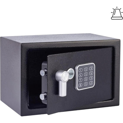 Yale Alarmed Safe 130db Built in Alarm Override Key Fixings 16 Litre 25x35x25cm