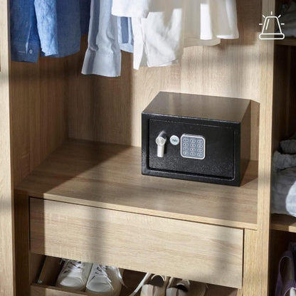 Yale Alarmed Safe 130db Built in Alarm Override Key Fixings 16 Litre 25x35x25cm