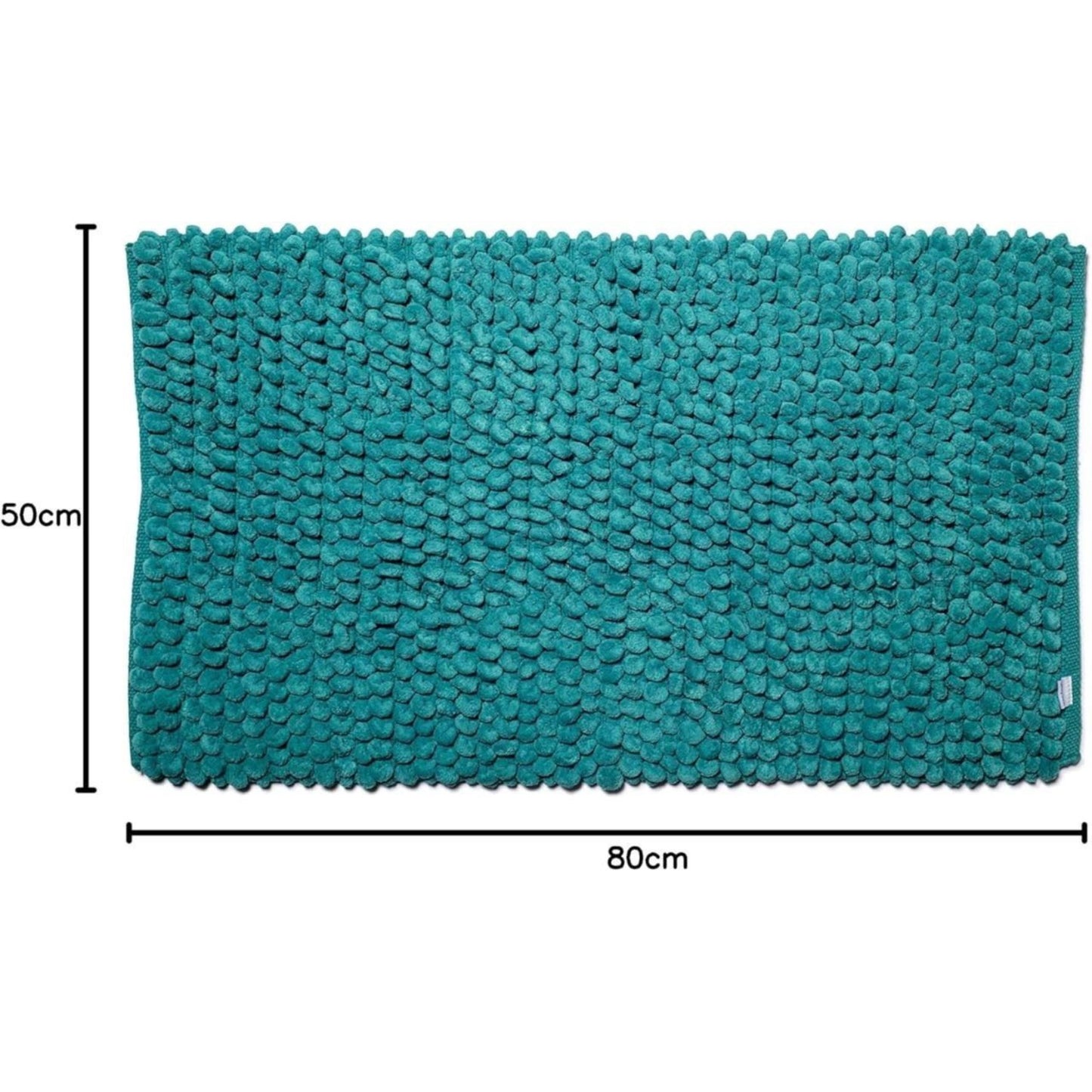 Croydex Aqua Chenille Cushioned Bathroom Rug Slip-Resistant Backing 80x50cm