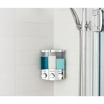 Croydex Trio Soap Dispenser Wall Mounted Shower Gel Shampoo Conditioner