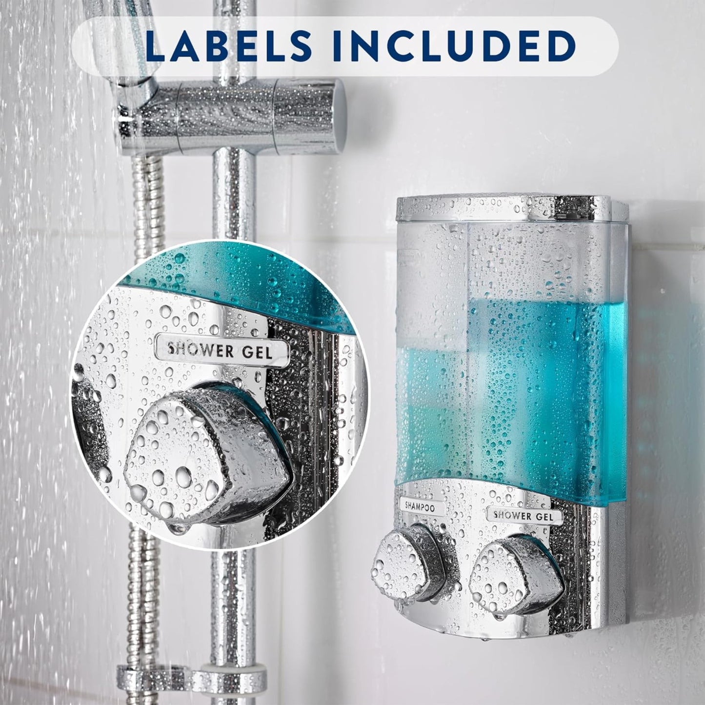 Croydex Trio Soap Dispenser Wall Mounted Shower Gel Shampoo Conditioner