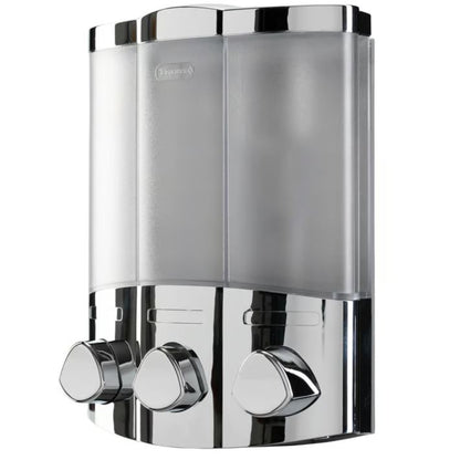 Croydex Trio Soap Dispenser Wall Mounted Shower Gel Shampoo Conditioner
