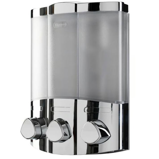 Croydex Trio Soap Dispenser Wall Mounted Shower Gel Shampoo Conditioner