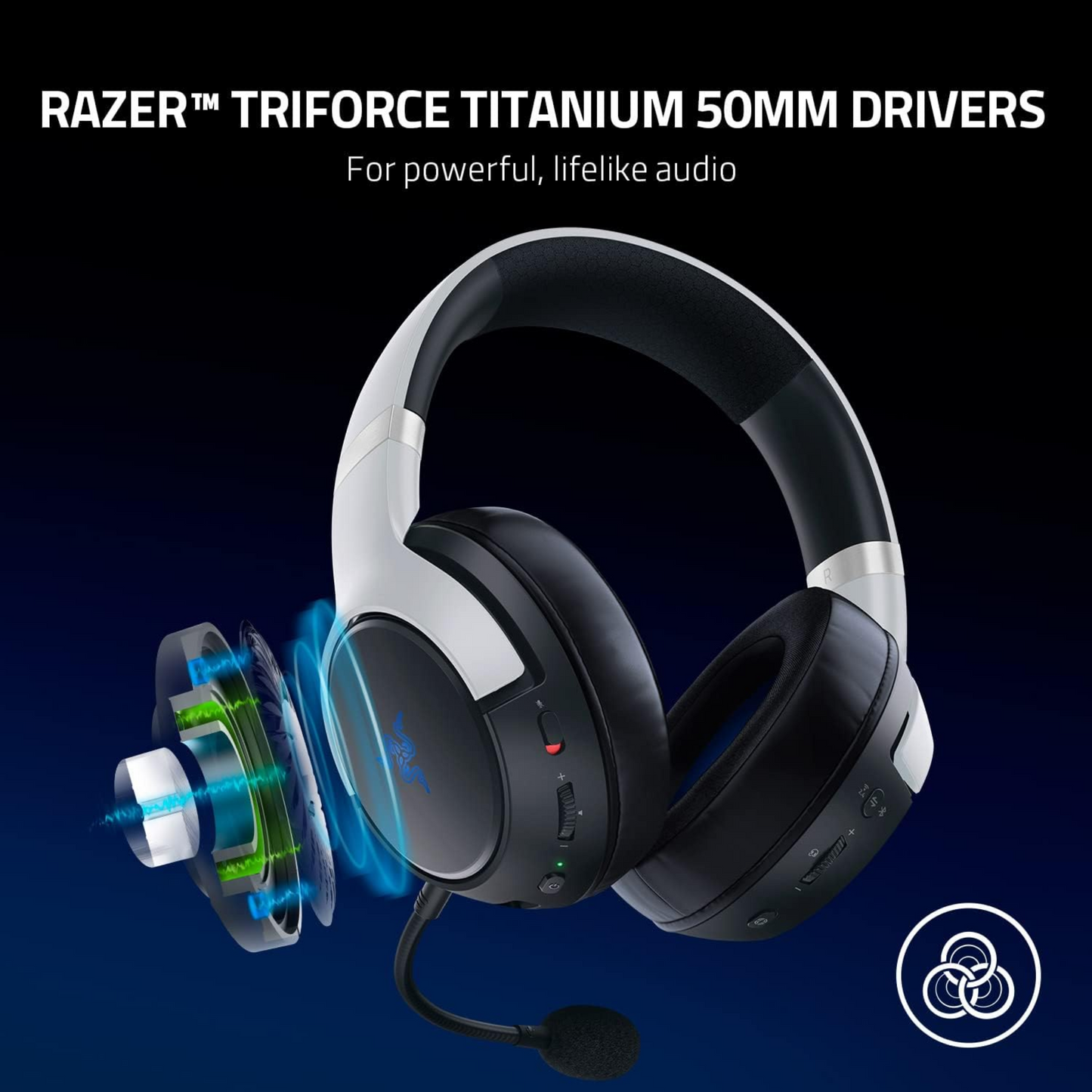 Razer Kaira Pro Dual Wireless PlayStation 5 Headset with Haptics 50 mm Driver