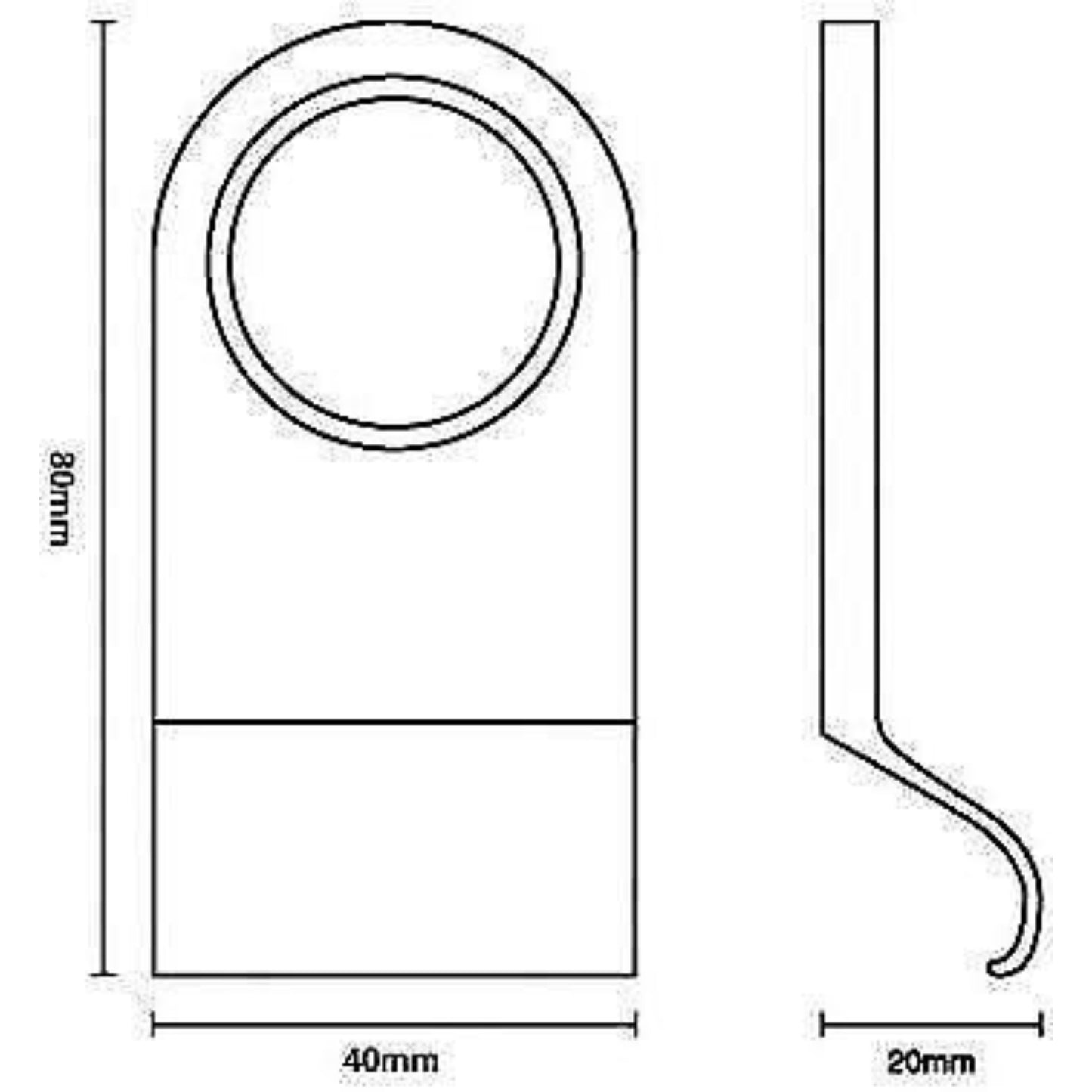 Yale Rim Cylinder Door Pull for 3.2cm Cylinder Diameter Polished Brass Finish