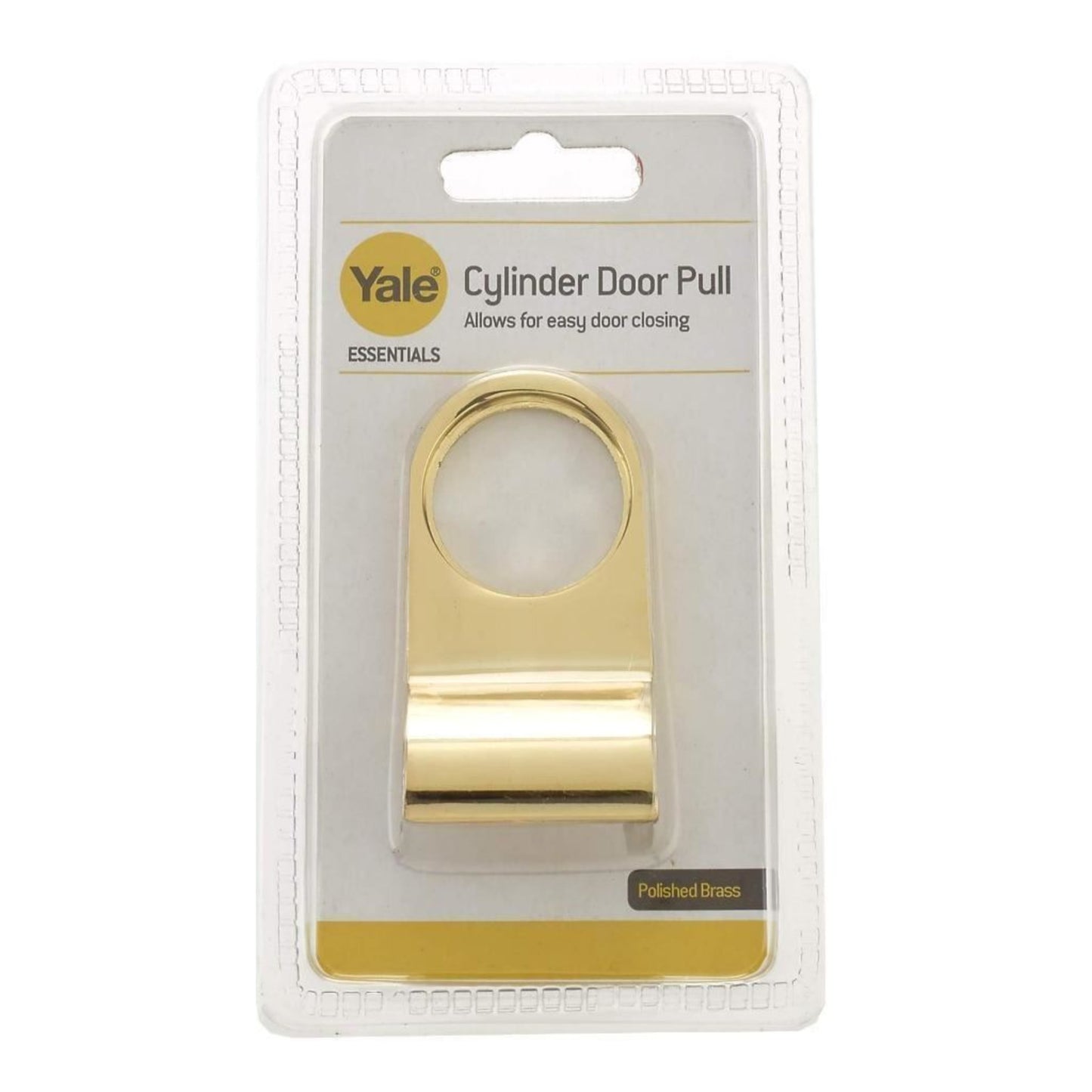 Yale Rim Cylinder Door Pull for 3.2cm Cylinder Diameter Polished Brass Finish