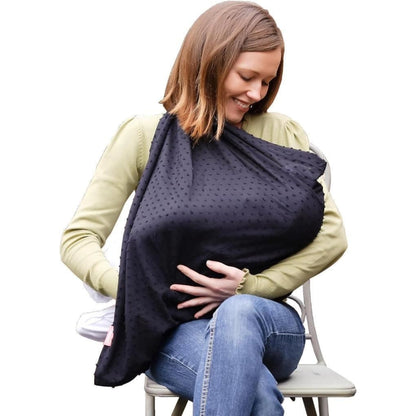 Mamascarf Nursing And Breastfeeding Cover Scarf Lightweight 100% Cotton Black