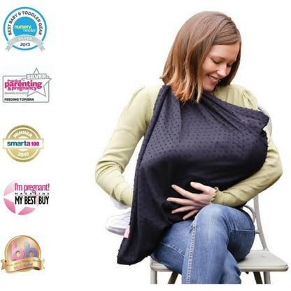 Mamascarf Nursing And Breastfeeding Cover Scarf Lightweight 100% Cotton Black
