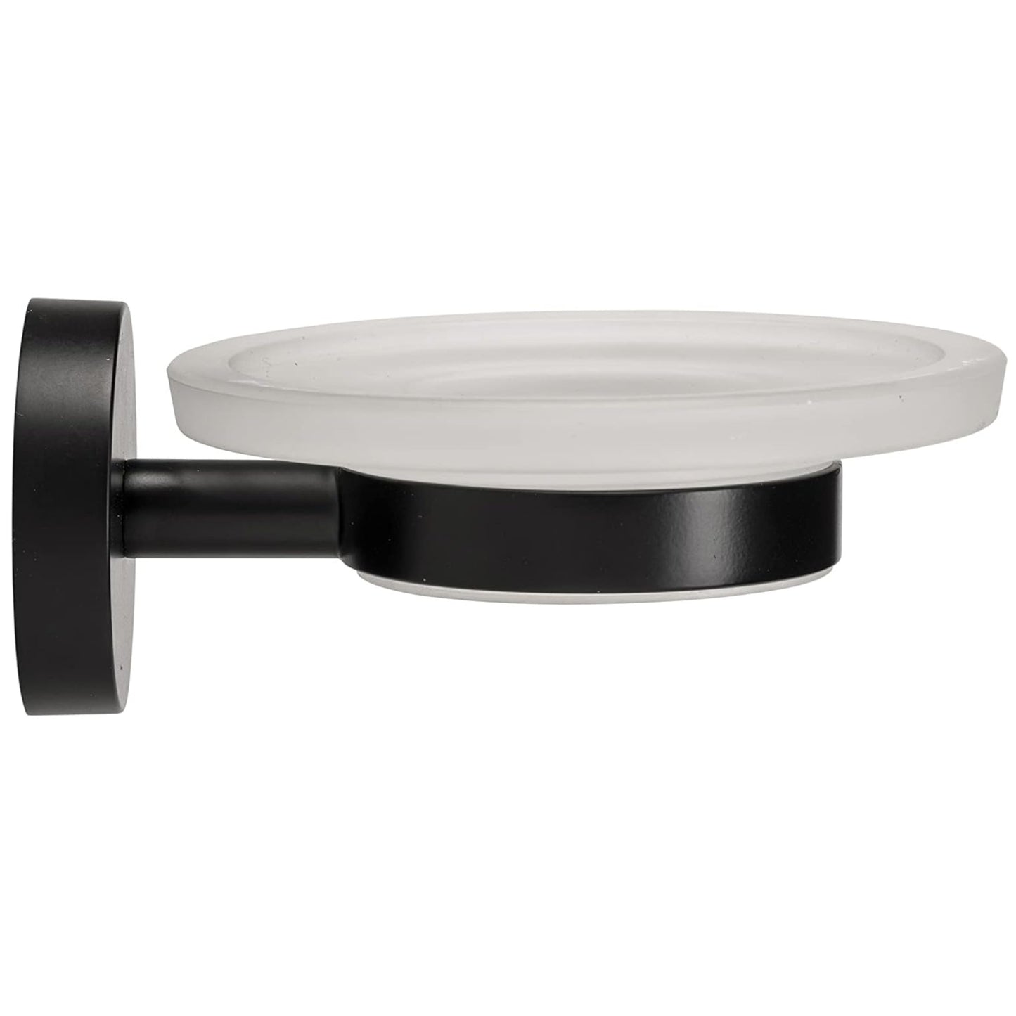 Croydex Soap Dish & Holder Epsom Black Frosted Glass Flexi-Fix 130x107.5x54mm