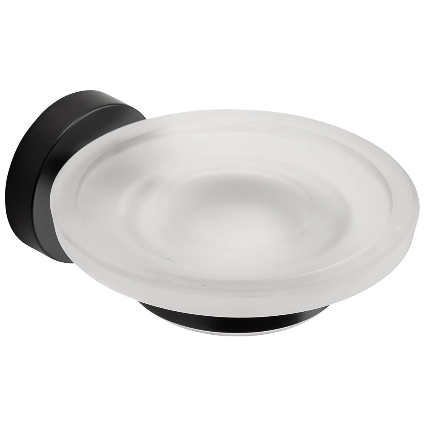 Croydex Soap Dish & Holder Epsom Black Frosted Glass Flexi-Fix 130x107.5x54mm