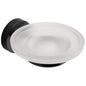Croydex Soap Dish & Holder Epsom Black Frosted Glass Flexi-Fix 130x107.5x54mm