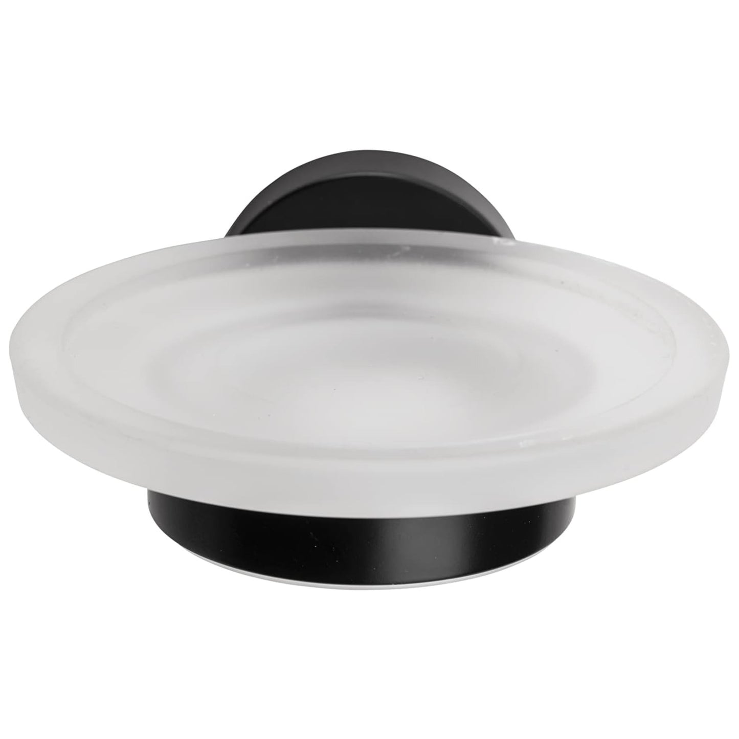 Croydex Soap Dish & Holder Epsom Black Frosted Glass Flexi-Fix 130x107.5x54mm
