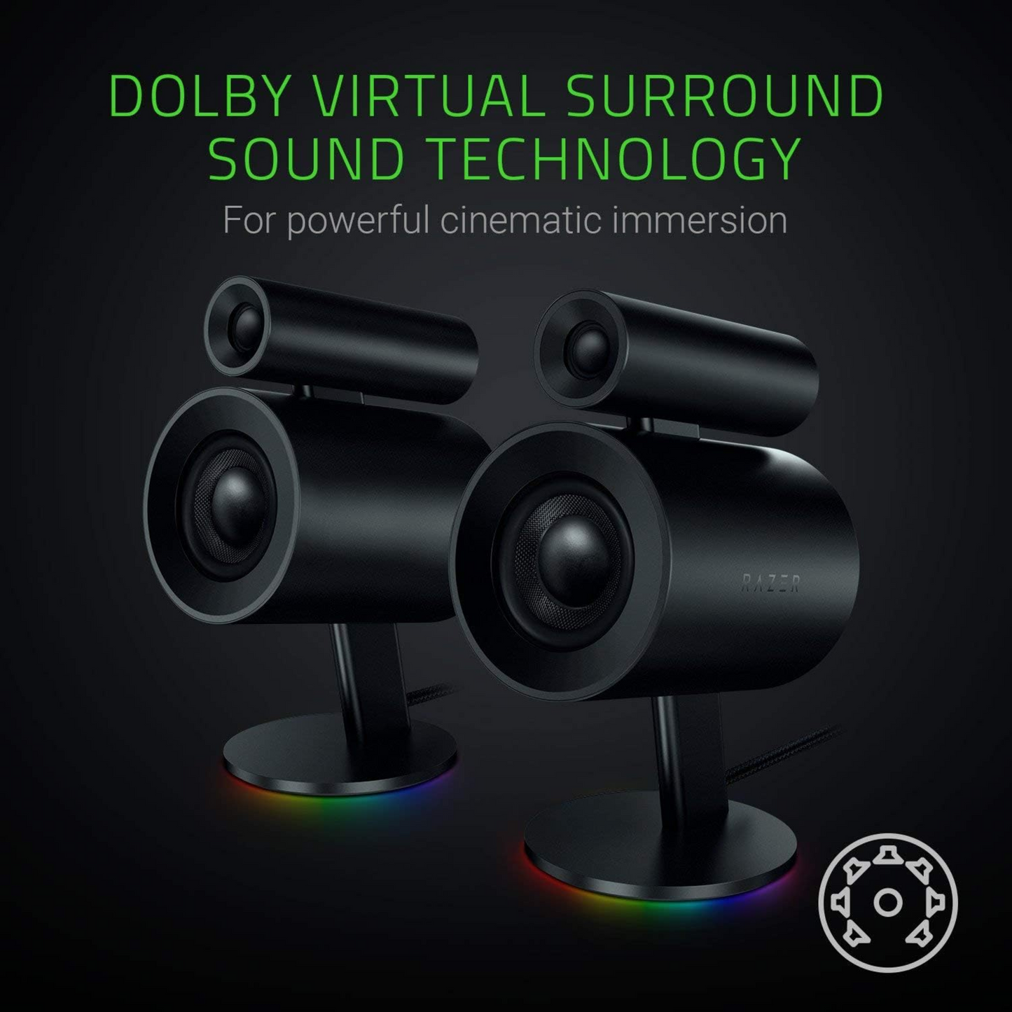 Razer Nommo Pro 2.1 Gaming Speaker Systen THX Certified Audio Dolby Surround