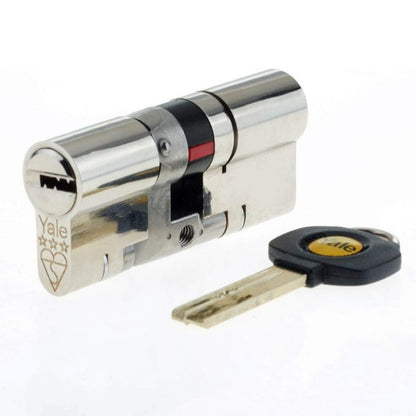 Yale Anti Snap 3 Star Double Cylinder High Security 40:40 80mm Chrome B-YS3-4045N