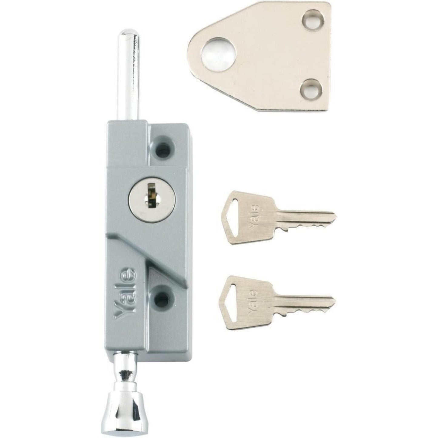 Yale Multi Purpose Door Bolt Silver Enamel Finish for Aluminium and Wooden Doors