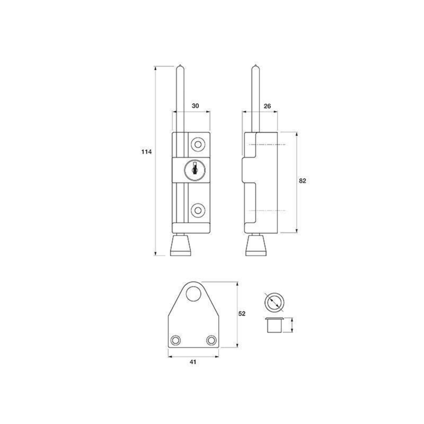 Yale Multi Purpose Door Bolt Silver Enamel Finish for Aluminium and Wooden Doors