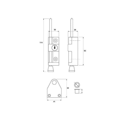 Yale Multi Purpose Door Bolt Silver Enamel Finish for Aluminium and Wooden Doors