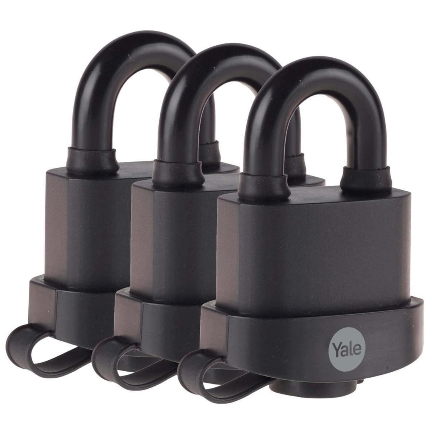 Yale Weatherproof Padlock Hight Protection Outdoor Hardened Shackle Pack of 3