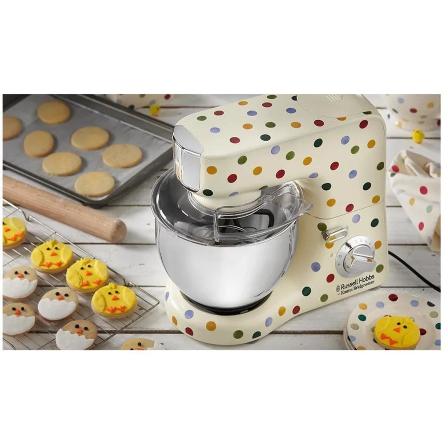 Russell Hobbs Emma Bridgewater Stand Mixer Polka Dot Whisk Beater Dough Hook 5Lt