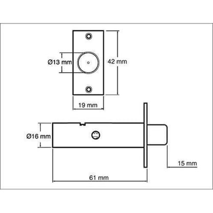 Yale Door Security Bolt Polished Brass Finish for Hinged and Wooden Doors P-M444