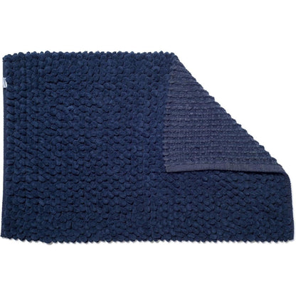 Croydex Navy Chenille Cushioned Bathroom Rug Slip-Resistant Backing 80x50cm