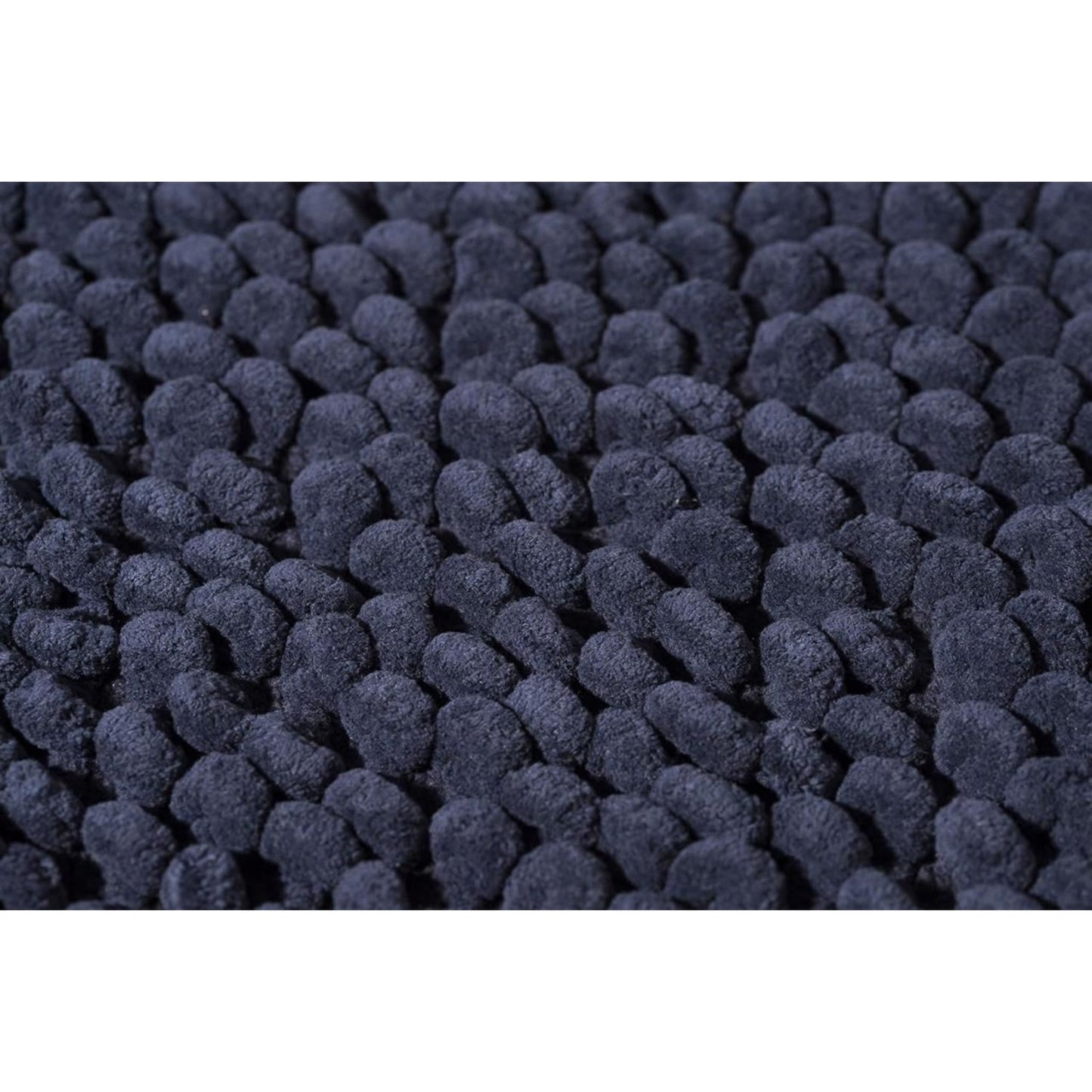 Croydex Navy Chenille Cushioned Bathroom Rug Slip-Resistant Backing 80x50cm