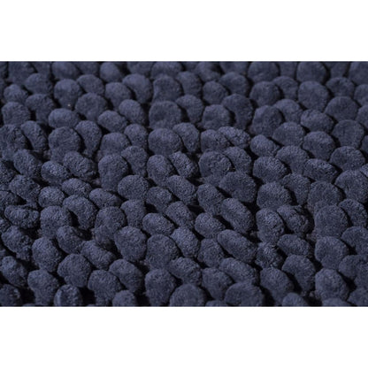 Croydex Navy Chenille Cushioned Bathroom Rug Slip-Resistant Backing 80x50cm