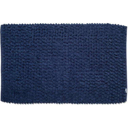 Croydex Navy Chenille Cushioned Bathroom Rug Slip-Resistant Backing 80x50cm