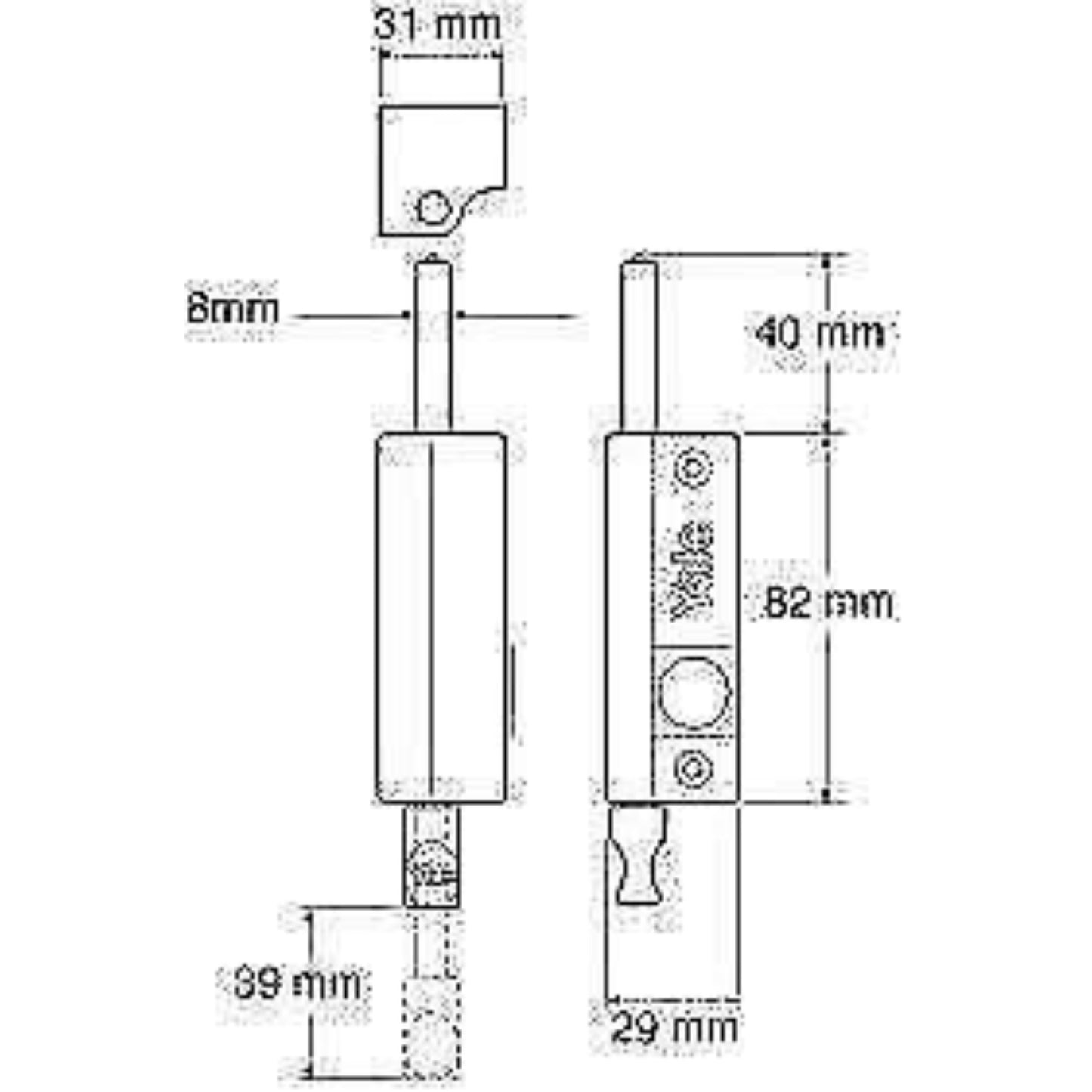 Yale Door Pushbolt Polished Brass Standard Security for Aluminium Wooden Doors
