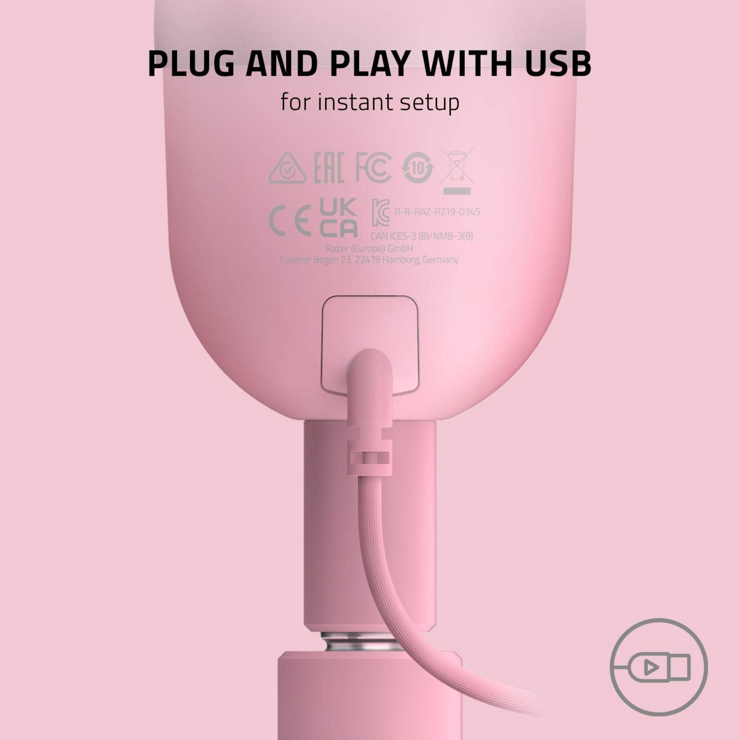 Razer Seiren Mini USB Condenser Microphone: for Streaming and Gaming on PC Pink