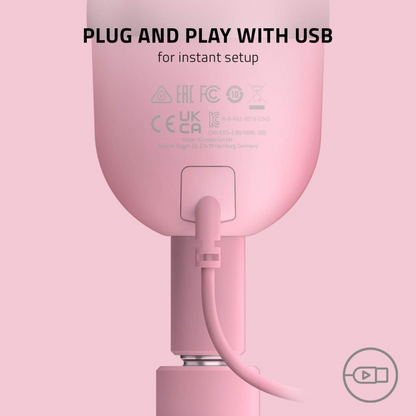 Razer Seiren Mini USB Condenser Microphone: for Streaming and Gaming on PC Pink