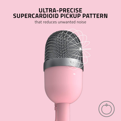 Razer Seiren Mini USB Condenser Microphone: for Streaming and Gaming on PC Pink