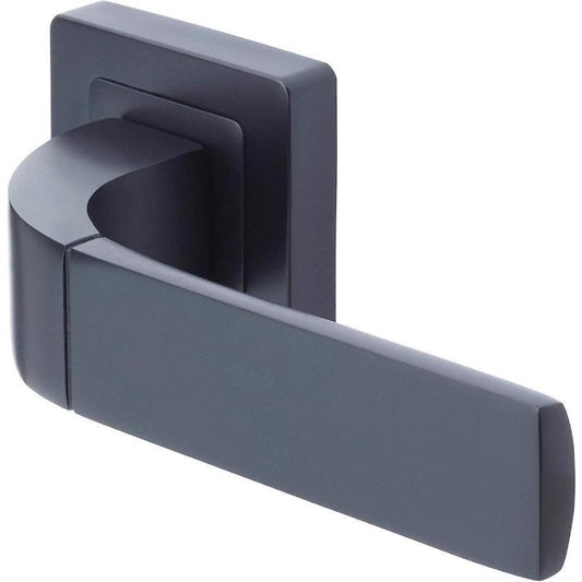 Yale Black Door Handle Bathroom Door Handles with Keyhole Covers Metal Bologna