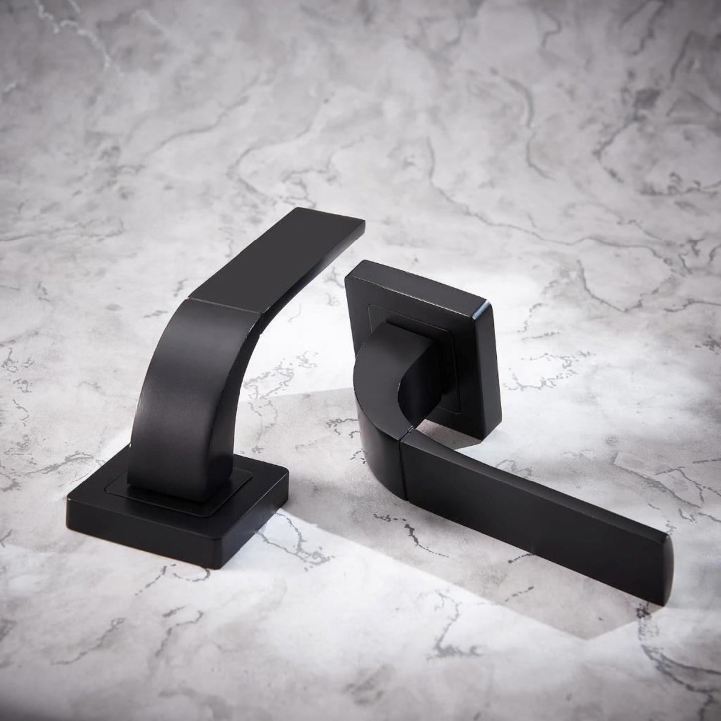 Yale Black Door Handle Bathroom Door Handles with Keyhole Covers Metal Bologna