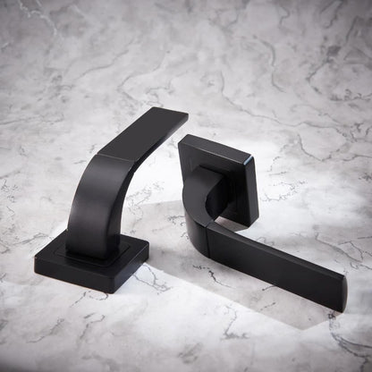 Yale Black Door Handle Bathroom Door Handles with Keyhole Covers Metal Bologna