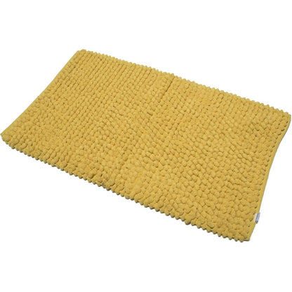 Croydex Yellow Chenille Cushioned Bathroom Rug Slip-Resistant Backing 80x50cm