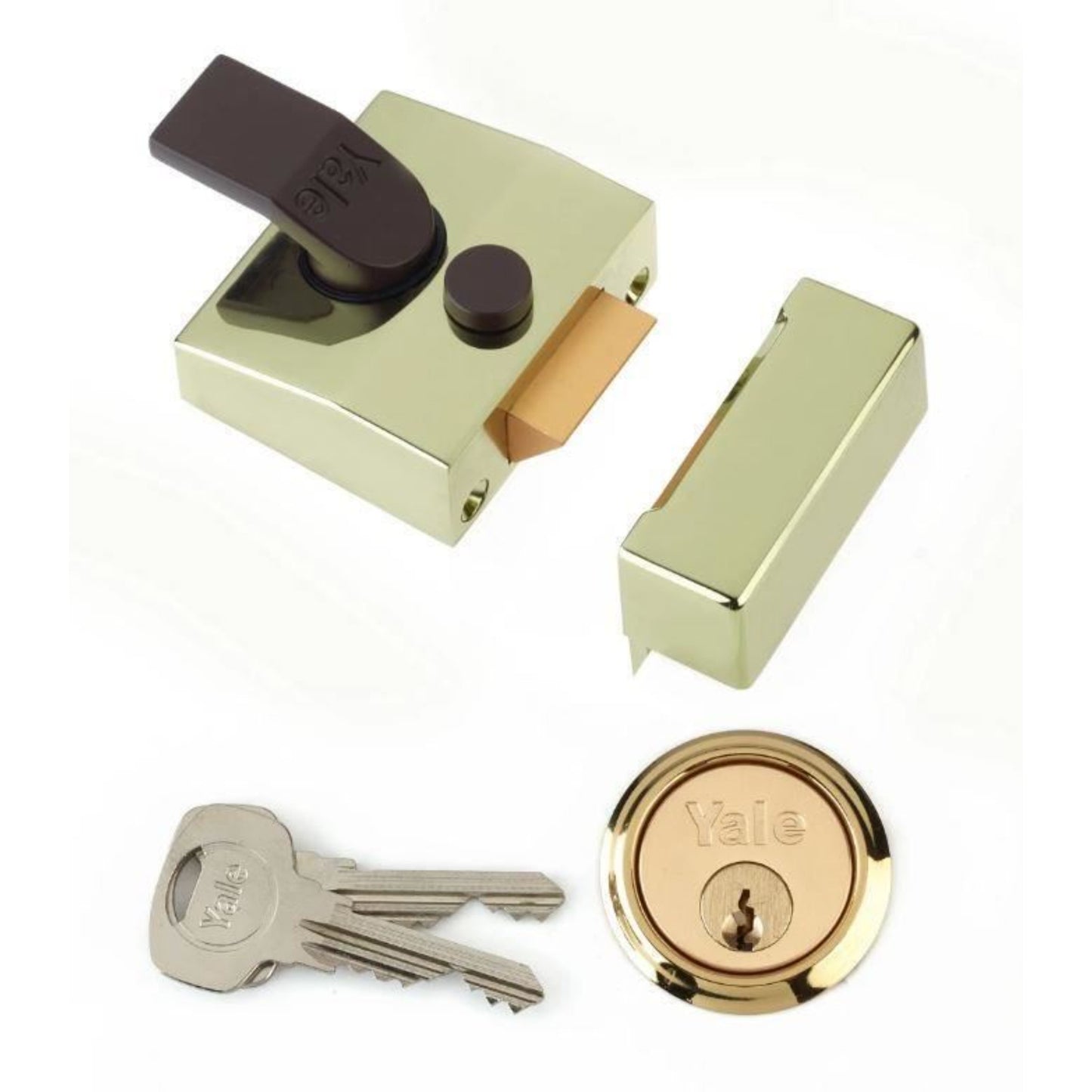 Yale 40mm Deadlocking Nightlatch Polished Brass Finish P-85-BLX-PB-40