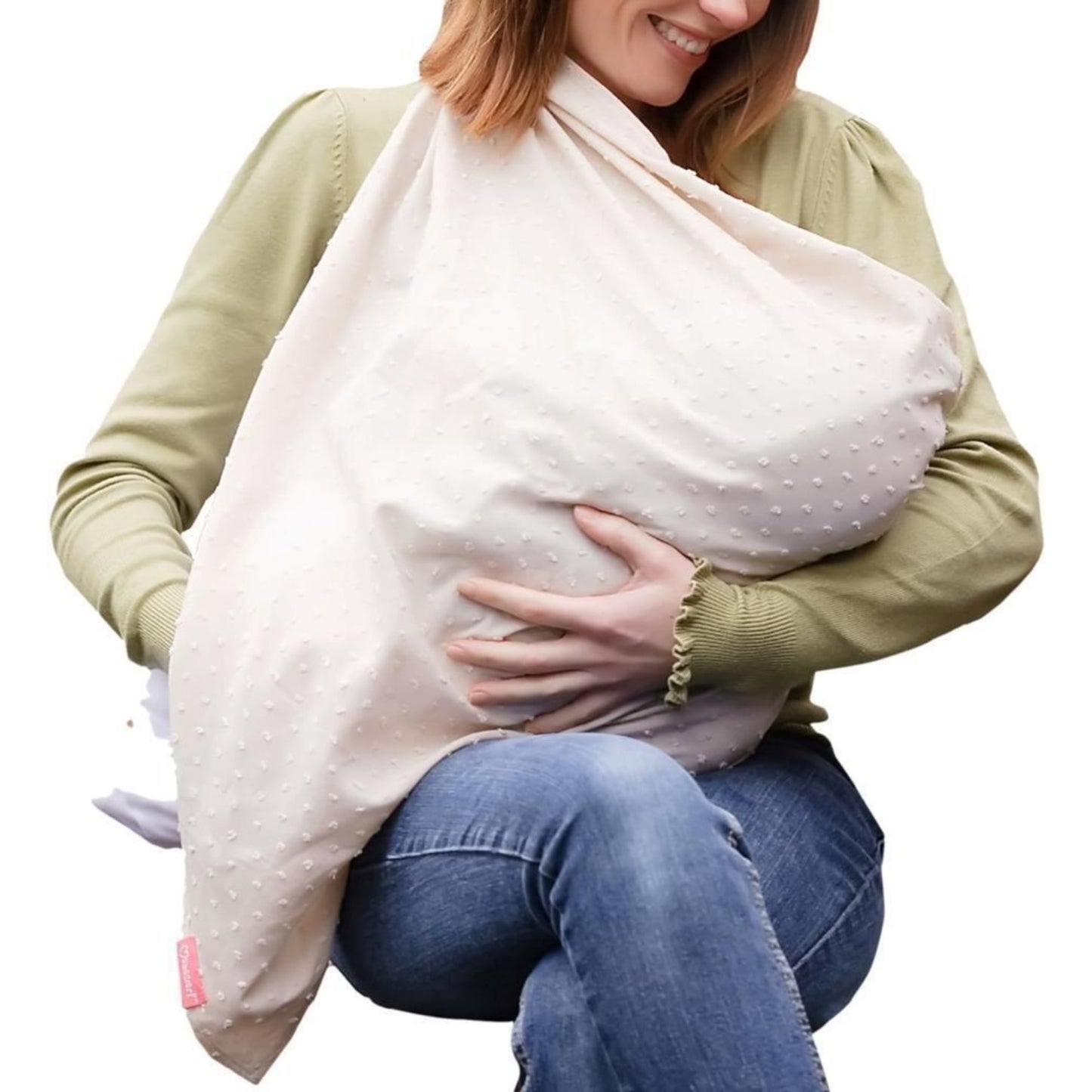 Mamascarf Nursing and Breastfeeding Cover Scarf Lightweight 100% Cotton Cream