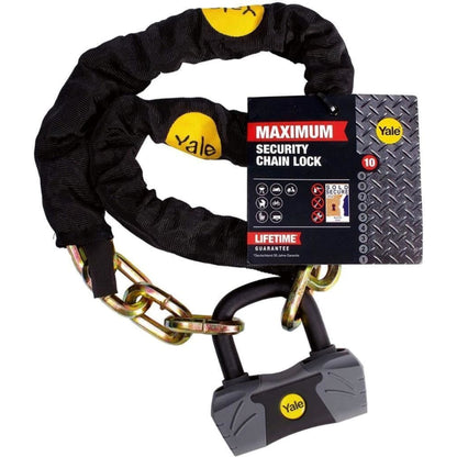 Yale Chain and Lock 1800mm Maximum Security Chain Bike Lock Heavy Duty 4 Keys