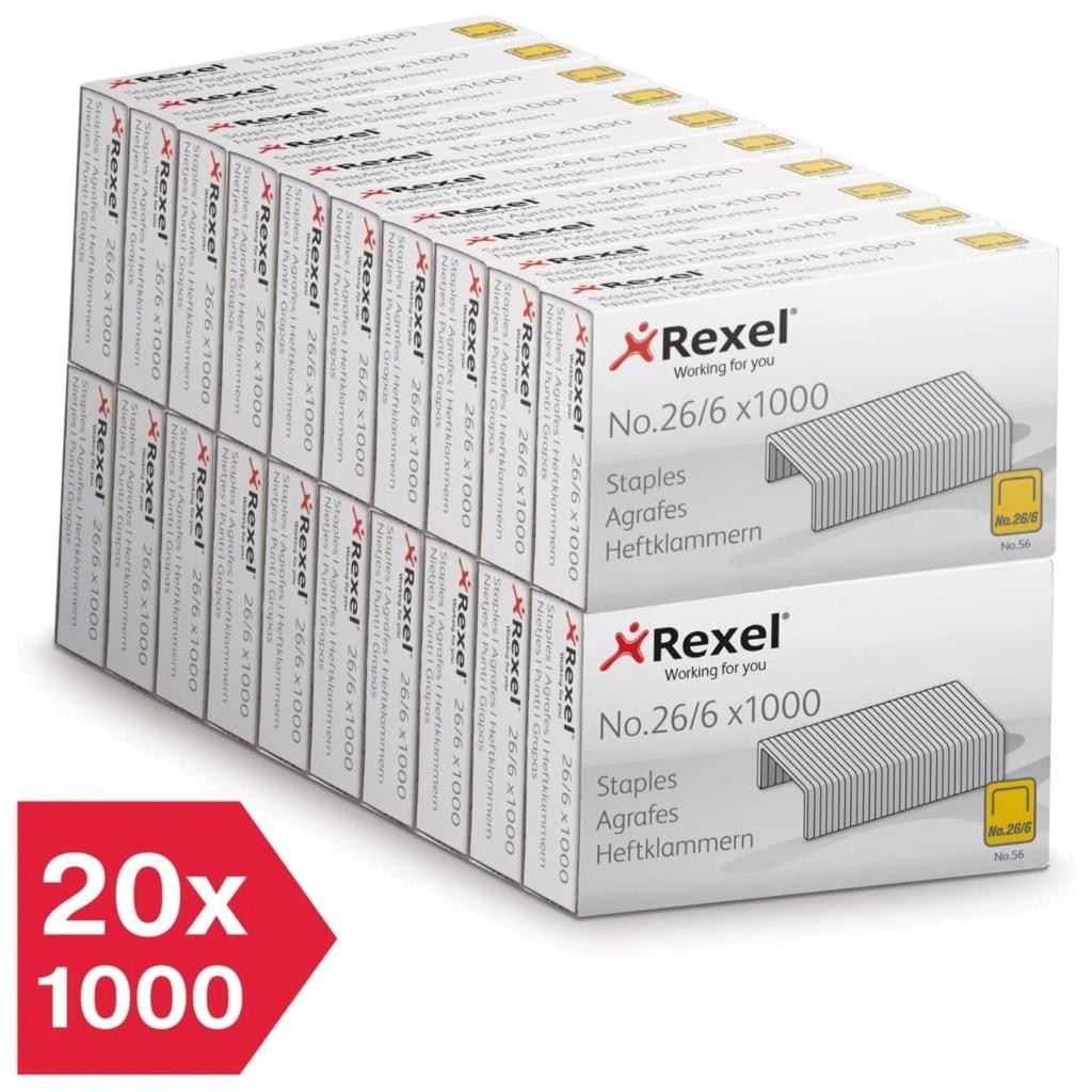 Rexel No.56 26/6 Staples for Standard Staplers Stapling up to 20 Sheets Jam Free