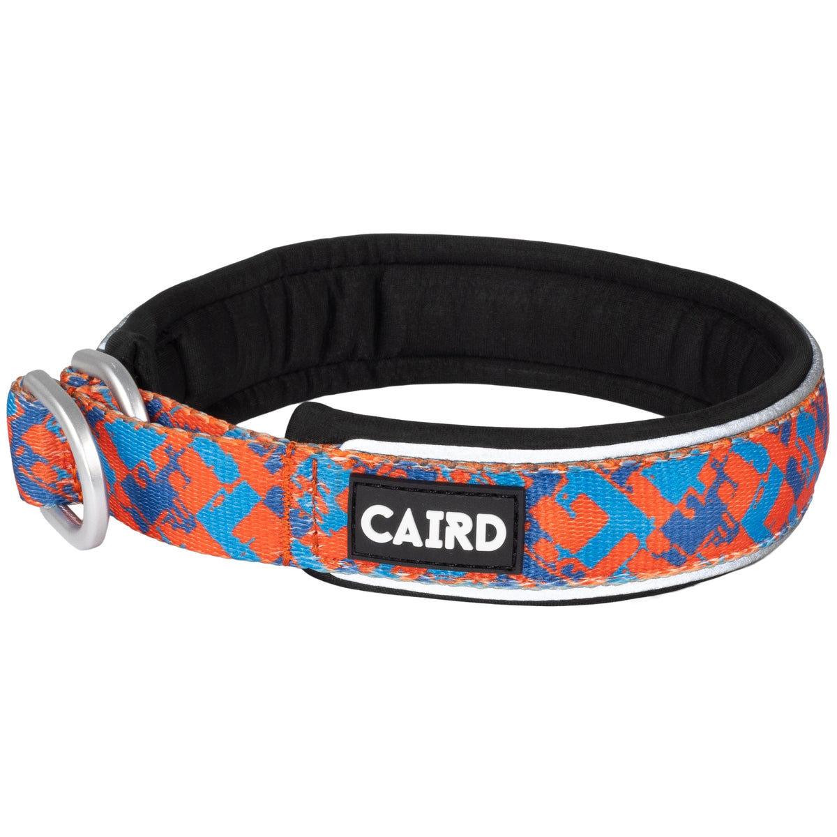 CAIRD Training Slip Dog Collar Reflective with Aluminium D-Ring Nylon Padded Neoprene No-Choke