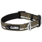CAIRD Journey Light Adjustable Dog Collar Reflective Nylon Padded Neoprene (Khaki)